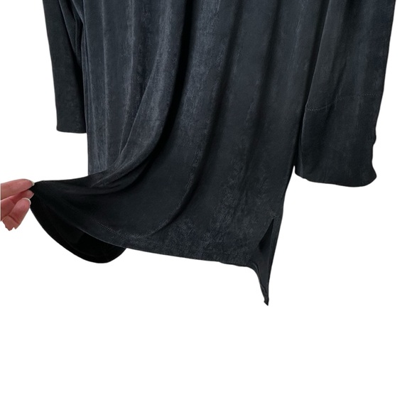 Chico’s Travelers Size 3 Slinky Knit Tunic Grommet Sleeves Asymmetric Hem - Picture 7 of 14